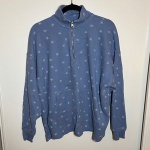 Aerie Oversized Quarter Zip Sweater with Front Kangaroo Pocket